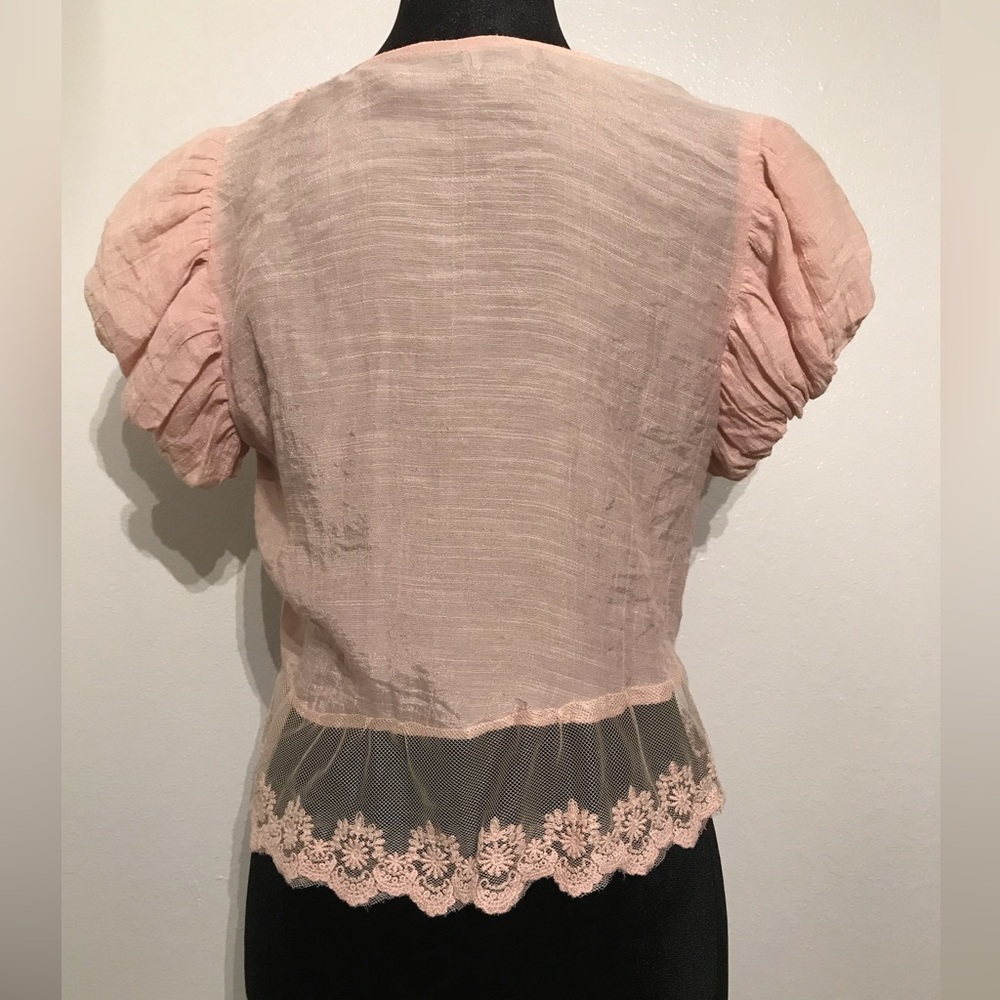 Poetry Clothing Womens Crop Jacket Size M with Lace & Crochet - Picture 4 of 9